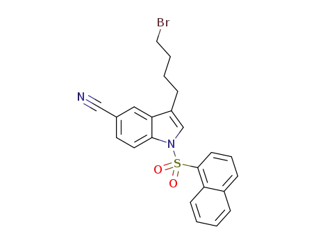 3-(4-bromobutyl)-1-(naphthalen-1-yl-sulfonyl)-1H-indole-5-carbonitrile