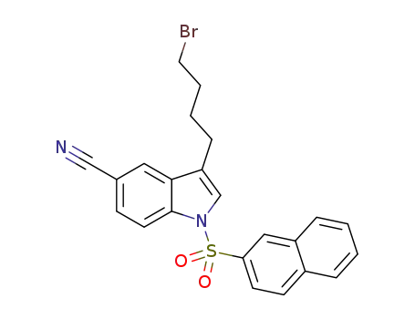 3-(4-bromobutyl)-1-(naphthalene-2-yl-sulfonyl)-1H-indole-5-carbonitrile