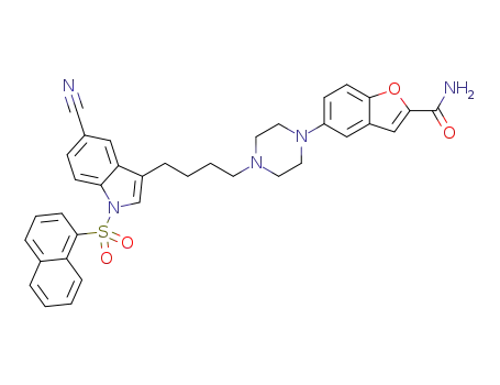 5-[4-[4-[5-cyano-1-(naphthalen-1-yl-sulfonyl)-1H-indol-3-yl]butyl]piperazin-1-yl]-2-benzofurancarboxamide