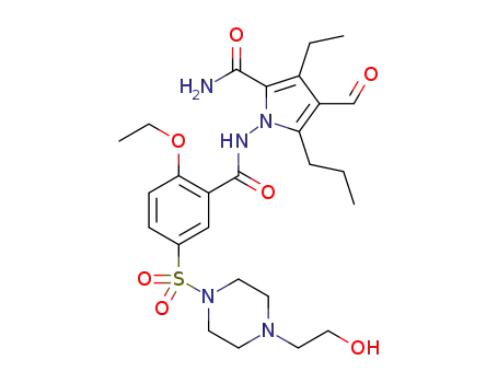 1-(2-ethoxy-5-((4-(2-hydroxyethyl)piperazin-1-yl)sulfonyl)benzamido)-3-ethyl-4-formyl-5-propyl-1H-pyrrole-2-carboxamide
