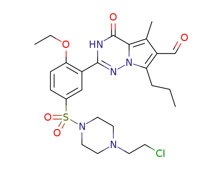 2-(5-((4-(2-chloroethyl)piperazin-1-yl)sulfonyl)-2-ethoxyphenyl)-5-methyl-4-oxo-7-propyl-3,4-dihydropyrrolo[2,1-f][1,2,4]triazine-6-carbaldehyde