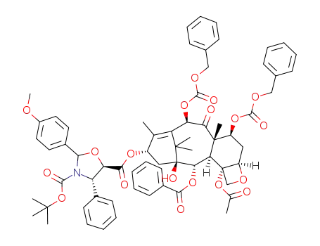 13-O-{(4S,5R)-3-tert-butoxycarbonyl-2-(4-methoxyphenyl)-4-phenyl-5-oxazolidine}formyl-7,10-O-dibenzyloxycarbonyl-10-deacetylbaccatin III