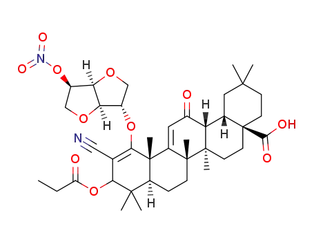 1-isosorbide mononitrate 2-cyano-3-propionyloxy-12-oxoolean-2(3),9(11)-diene-28-carboxylic acid