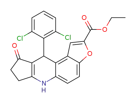 ethyl 10-(2,6-dichlorophenyl)-9-oxo-7,8,9,10-tetrahydro-6H-cyclopenta[b]furo[3,2-f]quinoline-2-carboxylate