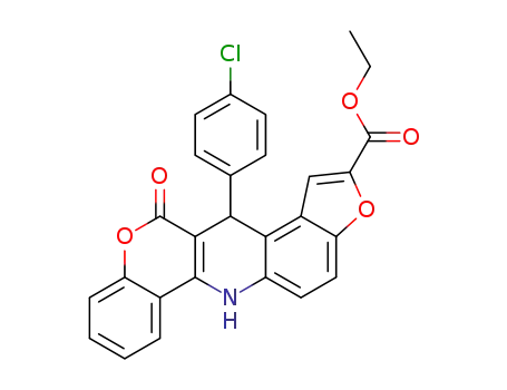 ethyl 13-(4-chlorophenyl)-12-oxo-6,13-dihydro-12H-chromeno[4,3-b]furo[3,2-f]quinoline-2-carboxylate