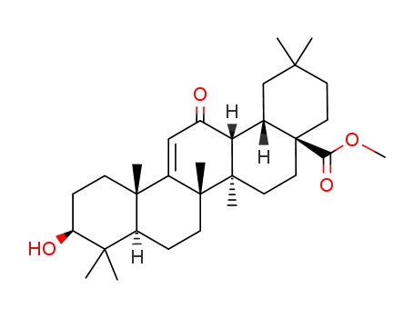 Molecular Structure of 65023-19-0 ((4aS,6aR,6bS,10R,12aS,14aR,14bR)-Methyl 10-hydroxy-2,2,6a,6b,9,9,12a-heptaMethyl-14-oxo-1,2,3,4,4a,5,6,6a,6b,7,8,8a,9,10,11,12,12a,14,14a,14b-icosahydropicene-4a-carboxylate)