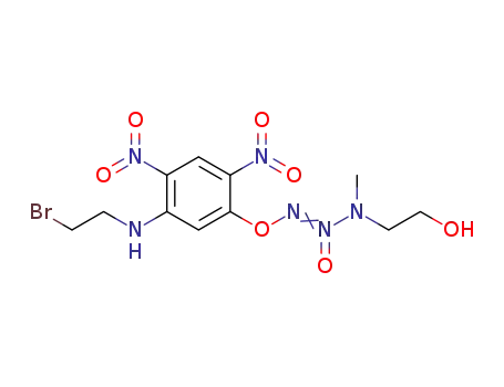O2-(2,4-dinitro-5-(2-bromoethylamino)phenyl)-1-(N-methylethanolamino)diazen-1-ium-1,2-diolate