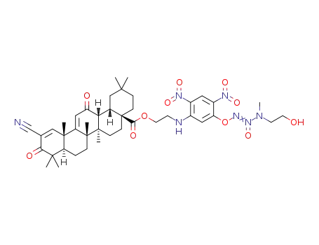 O2-(2,4-dinitro-5-{2-[2-cyano-3,12-dioxooleana-1,9(11)-dien-28-oyl]-oxoethylamino}phenyl)-1-(N-methylethanolamino)diazen-1-ium-1,2-diolate