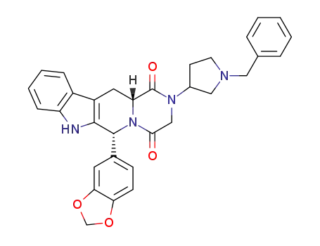(6R,12aR)-6-(benzo[d][1,3]dioxol-5-yl)-2-(1-benzylpyrrolidin-3-yl)-2,3,6,7,12,12a-hexahydropyrazino[1′,2′:1,6]pyrido[3,4-b]indole-1,4-dione