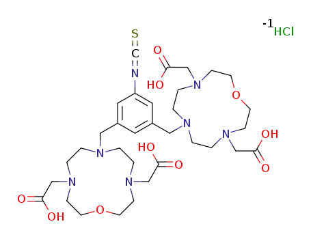 1,3-bis[4, 10-bis(carboxymethyl)-1,4,10-triaza-7-oxacyclododec-1-ylmethyl]-5-isothiocyanatobenzene hydrochloride salt