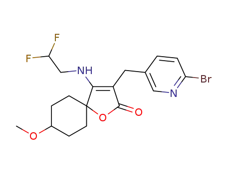 3-(6-bromopyridin-3-ylmethyl)-4-(2,2-difluoroethylamino)-8-methoxy-1-oxaspiro[4.5]dec-3-en-2-one