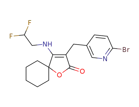 3-(6-bromopyridin-3-ylmethyl)-4-(2,2-difluoroethylamino)-1-oxaspiro[4.5]dec-3-en-2-one