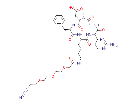 2-((2S,5R,8S,11S)-8-(1-azido-11-oxo-3,6,9-trioxa-12-azahexadecan-16-yl)-5-benzyl-11-(3-guanidinopropyl)-3,6,9,12,15-pentaoxo-1,4,7,10,13-pentaazacyclopentadecan-2-yl)acetic acid