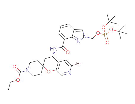 ethyl (S)-6'-bromo-4'-(2-(((di-tert-butoxyphosphoryl)oxy)methyl)-2H- indazole-7-carboxamido)-3',4'-dihydrospiro[piperidine-4,2'-pyrano[2,3-c]pyridine]-1-carboxylate