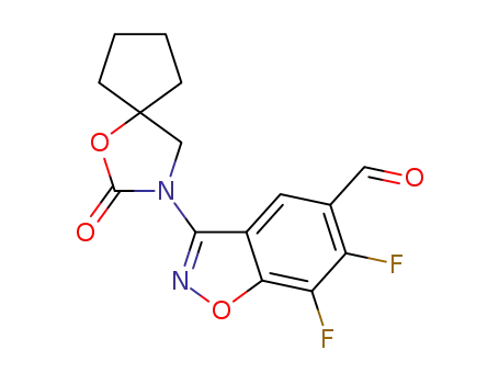6,7-difluoro-3-(2-oxo-1-oxa-3-azaspiro[4.4]nonan-3-yl)benzo[d]isoxazole-5-carbaldehyde