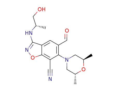 6-((2R,6R)-2,6-dimethylmorpholino)-5-formyl-3-(((S)-1-hydroxypropan-2-yl)amino)benzo[d]isoxazole-7-carbonitrile