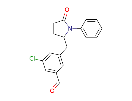 3-chloro-5-((5-oxo-1-phenylpyrrolidin-2-yl)methyl)benzaldehyde