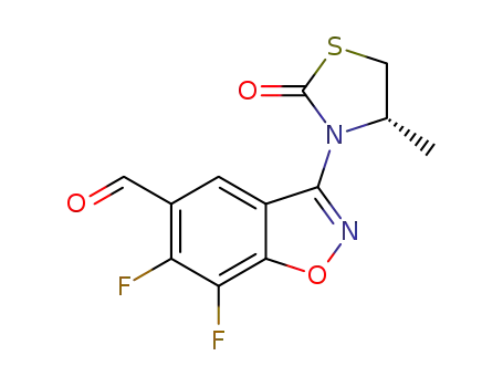 (S)-6,7-difluoro-3-(4-methyl-2-oxothiazolidin-3-yl)benzo[d]isoxazole-5-carbaldehyde