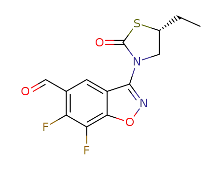 (R)-3-(5-ethyl-2-oxothiazolidin-3-yl)-6,7-difluorobenzo[d]isoxazole-5-carbaldehyde