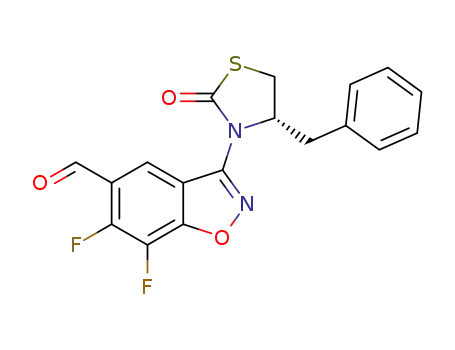 (S)-3-(4-benzyl-2-oxothiazolidin-3-yl)-6,7-difluorobenzo[d]isoxazole-5-carbaldehyde