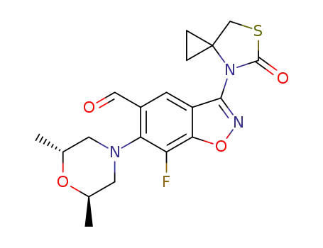 6-((2R,6R)-2,6-dimethylmorpholino)-7-fluoro-3-(5-oxo-6-thia-4-azaspiro[2.4]heptan-4-yl)benzo[d]isoxazole-5-carbaldehyde