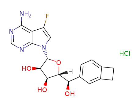 (2R,3R,4S,5R)-2-(4-amino-5-fluoro-pyrrolo[2,3-d]pyrimidin-7-yl)-5-[(R)-4-bicyclo[4.2.0]octa-1,3,5-trienyl(hydroxy)methyl]tetrahydrofuran-3,4-diol hydrochloride