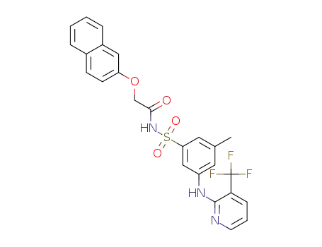 N-((3-methyl-5-((3-(trifluoromethyl)pyridin-2-yl)amino)-phenyl)sulfonyl)-2-(naphthalen-2-yloxy)acetamide