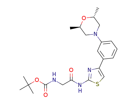 tert-butyl (2-((4-(3-((2R,6R)-2,6-dimethylmorpholino)phenyl)thiazol-2-yl)amino)-2-oxoethyl)carbamate