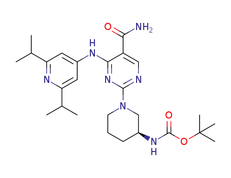 tert-butyl (S)-(1-(5-carbamoyl-4-((2,6-diisopropylpyridin-4-yl)amino)pyrimidin-2-yl)piperidine -3-yl)carbamate