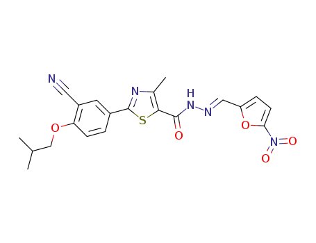 (E)-2-(3-cyano-4-isobutoxyphenyl)-4-methyl-N’-((5-nitrofuran-2-yl)methylene)thiazole-5-carbohydrazide