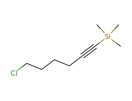Molecular Structure of 113964-33-3 (Silane, (6-chloro-1-hexynyl)trimethyl-)