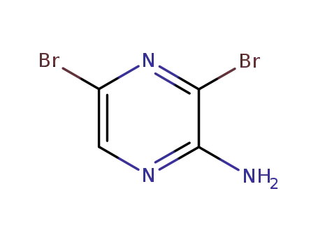 Molecular Structure of 24241-18-7 (2-Amino-3,5-dibromopyrazine)