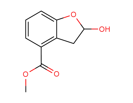 Molecular Structure of 166599-85-5 (4-Benzofurancarboxylic acid, 2,3-dihydro-2-hydroxy-, methyl ester)