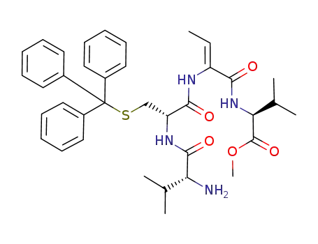 (S)-2-{(Z)-2-[(S)-2-((R)-2-Amino-3-methyl-butyrylamino)-3-tritylsulfanyl-propionylamino]-but-2-enoylamino}-3-methyl-butyric acid methyl ester