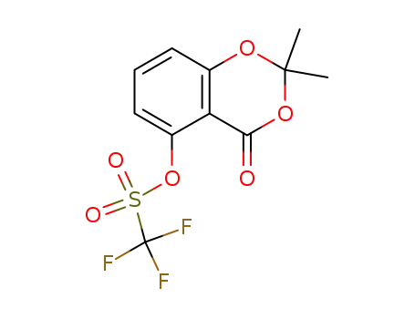 Molecular Structure of 164014-40-8 (Methanesulfonic acid, trifluoro-,
2,2-dimethyl-4-oxo-4H-1,3-benzodioxin-5-yl ester)