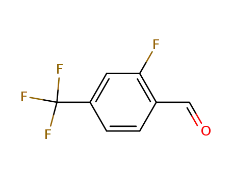 Molecular Structure of 89763-93-9 (2-FLUORO-4-(TRIFLUOROMETHYL)BENZALDEHYDE)