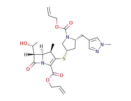 (4R,5S,6S)-3-[(3S,5R)-1-Allyloxycarbonyl-5-(1-methyl-1H-pyrazol-4-ylmethyl)-pyrrolidin-3-ylsulfanyl]-6-((R)-1-hydroxy-ethyl)-4-methyl-7-oxo-1-aza-bicyclo[3.2.0]hept-2-ene-2-carboxylic acid allyl ester