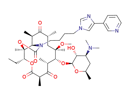 2H-Oxacyclotetradecino[4,3-d]oxazole-2,6,8,14(1H,7H,9H)-tetrone,4-ethyloctahydro-11-methoxy-3a,7,9,11,13,15-hexamethyl-1-[4-[4-(3-pyridinyl)-1H-imidazol-1-yl]butyl]-10-[[3,4,6-trideoxy-3-(dimethylamin