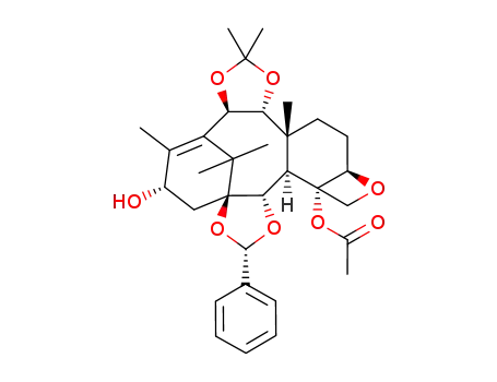2,9,10,13-tetradesacetyl-1,2-O-benzylidene-7-desacetoxy-9,10-O-isopropylidene baccatine IV