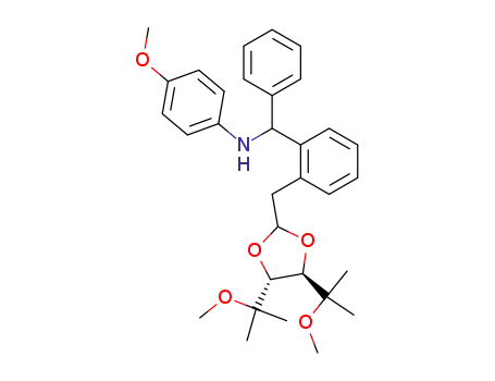 N-<(αR and αS)-2-<<(4R,5R)-4,5-bis(2-methoxypropan-2-yl)-1,3-dioxolan-2-yl>methyl>benzhydryl>-4-methoxyaniline