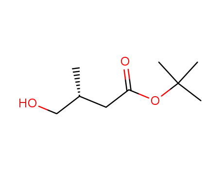 Molecular Structure of 185836-76-4 (Butanoic acid, 4-hydroxy-3-methyl-, 1,1-dimethylethyl ester, (3R)-)