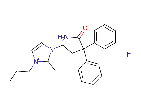 3-(3-carbamoyl-3,3-diphenyl-propyl)-2-methyl-1-propyl-3H-imidazol-1-ium; iodide
