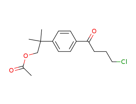 Molecular Structure of 169032-11-5 (1-Butanone, 1-[4-[2-(acetyloxy)-1,1-dimethylethyl]phenyl]-4-chloro-)