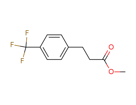 Molecular Structure of 849442-21-3 (Benzenepropanoic acid, 4-(trifluoromethyl)-, methyl ester)