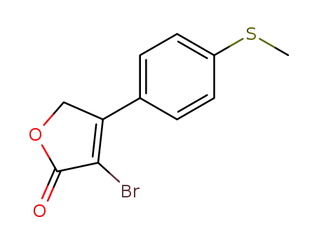 Molecular Structure of 329328-49-6 (2(5H)-Furanone, 3-bromo-4-[4-(methylthio)phenyl]-)
