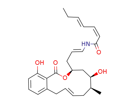 (2Z,4E)-Hepta-2,4-dienoic acid [(E)-3-((E)-(7S,9R,10S)-4,9-dihydroxy-10-methyl-5-oxo-7,8,9,10,11,14-hexahydro-5H-6-oxa-benzocyclododecen-7-yl)-propenyl]-amide