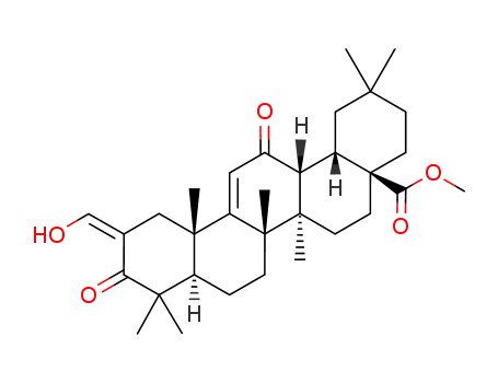 Molecular Structure of 305818-39-7 ((4aS,6aR,6bS,12aS,14aR,14bR,Z)-Methyl 11-(hydroxyMethylene)-2,2,6a,6b,9,9,12a-heptaMethyl-10,14-dioxo-1,2,3,4,4a,5,6,6a,6b,7,8,8a,9,10,11,12,12a,14,14a,14b-icosahydropicene-4a-carboxylate)