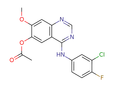 Molecular Structure of 788136-89-0 (4-(3-Chloro-4-fluorophenylamino)-7-methoxyquinazolin-6-yl acetate)