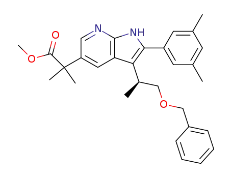 methyl (S)-2-[3-(2-benzyloxy-1-methylethyl)-2-(3,5-dimethyl-phenyl)-1H-pyrrolo[2,3-b]pyridin-5-yl]-2-methylpropanoate