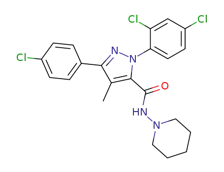 N-(piperidin-1-yl)-3-(4-chlorophenyl)-1-(2,4-dichlorophenyl)-4-methyl-1H-pyrazole-5-carboxamide